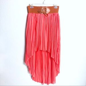 BB Couture Coral High Low Skirt Sz M